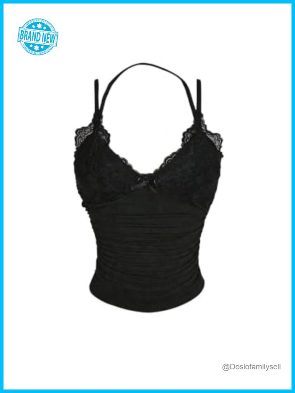 Women's Lace Trim Camisole Spaghetti Strap V Neck Slim Fit Cami Top